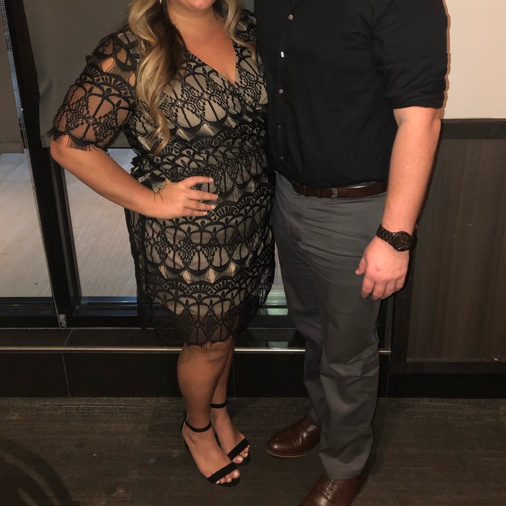 Black lace cocktail dress
